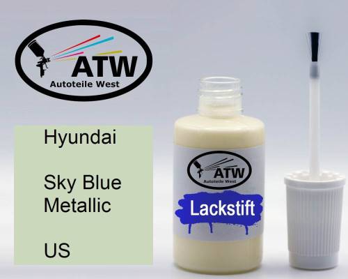 Hyundai, Sky Blue Metallic, US: 20ml Lackstift, von ATW Autoteile West.